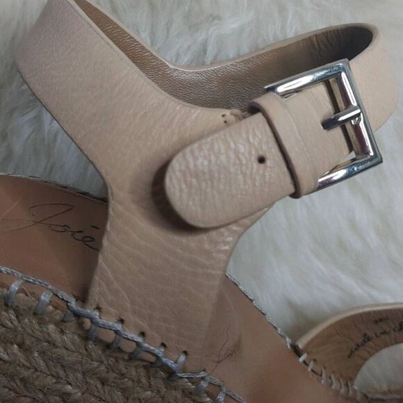 Joie Leather and Jute Platform Espadrille Sandals Size 38.5 (7.5) - Picture 6 of 15